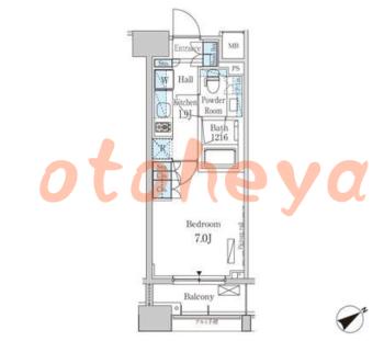 楽器ピアノ可相談 の 賃貸物件 1K 10.5万円の図面１