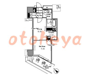楽器ピアノ可相談 の 賃貸物件 1DK 19.9万円の図面１