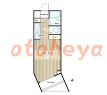 楽器ピアノ可相談 の 賃貸物件 1K 8.2万円の図面１
