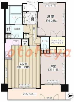 楽器ピアノ可相談 の 賃貸物件 2SLDK 14.6万円の図面１