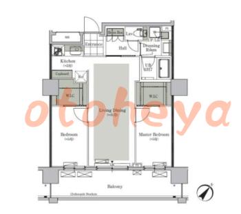 楽器ピアノ可相談 の 賃貸物件 2LDK 23.6万円の図面１
