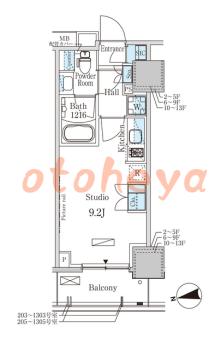 楽器ピアノ可相談 の 賃貸物件 1R 9.8万円の図面１