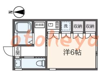 楽器ピアノ可相談 の 賃貸物件 1R 6.7万円の図面１