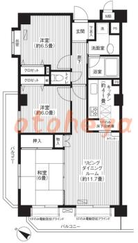 楽器ピアノ可相談 の 賃貸物件 3LDK 18.9万円の図面１
