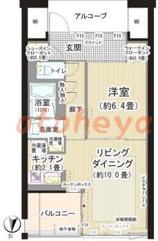 楽器ピアノ可相談 の 賃貸物件 1LDK 16.5万円の図面１
