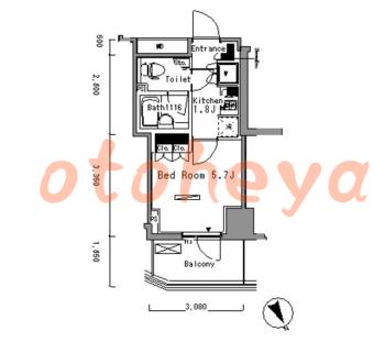 楽器ピアノ可相談 の 賃貸物件 1K 9.5万円の図面１