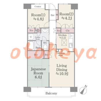 楽器ピアノ可相談 の 賃貸物件 3LDK 12.5万円の図面１