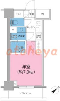 楽器ピアノ可相談 の 賃貸物件 1K 8.1万円の図面１