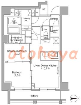 楽器ピアノ可相談 の 賃貸物件 1SLDK 20.9万円の図面１