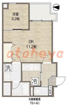 楽器ピアノ可相談 の 賃貸物件 1DK 18.1万円の図面１