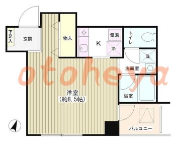 楽器ピアノ可相談 の 賃貸物件 1K 11.1万円の図面１