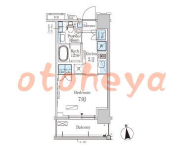 楽器ピアノ可相談 の 賃貸物件 1K 13.2万円の図面１