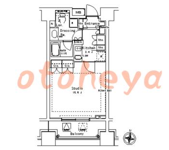 楽器ピアノ可相談 の 賃貸物件 1K 15.9万円の図面１
