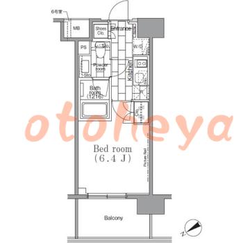 楽器ピアノ可相談 の 賃貸物件 1K 11.6万円の図面１