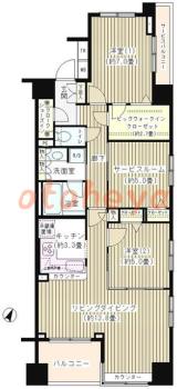 楽器ピアノ可相談 の 賃貸物件 2SLDK 30.6万円の図面１
