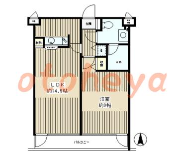 楽器ピアノ可相談 の 賃貸物件 1LDK 25.4万円の図面１