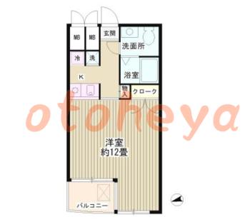 楽器ピアノ可相談 の 賃貸物件 1K 8万円の図面１