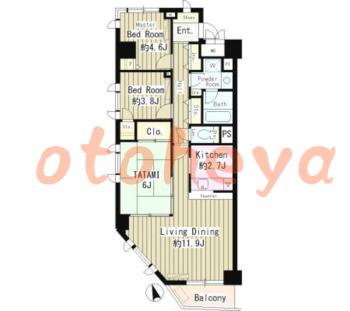 楽器ピアノ可相談 の 賃貸物件 3LDK 12.5万円の図面１