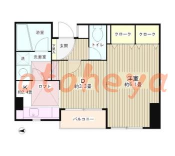 楽器ピアノ可相談 の 賃貸物件 1DK 13.5万円の図面１