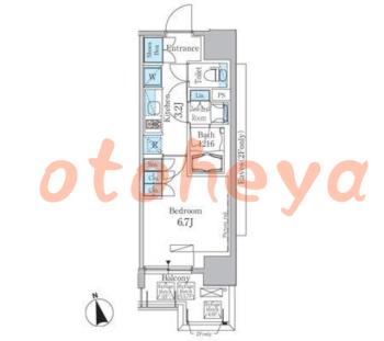 楽器ピアノ可相談 の 賃貸物件 1K 10.7万円の図面１