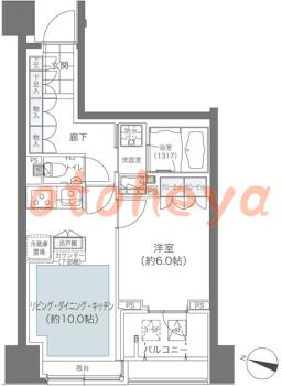 楽器ピアノ可相談 の 賃貸物件 1LDK 17.2万円の図面１