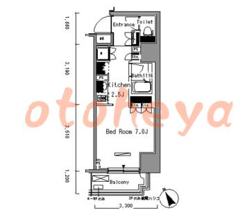 楽器ピアノ可相談 の 賃貸物件 1R 11.2万円の図面１
