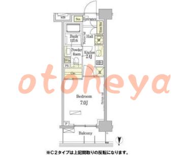 楽器ピアノ可相談 の 賃貸物件 1K 11.3万円の図面１