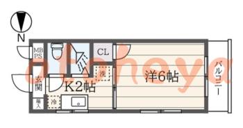 楽器ピアノ可相談 の 賃貸物件 1K 5.2万円の図面１