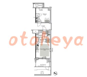 楽器ピアノ可相談 の 賃貸物件 1LDK 15.7万円の図面１