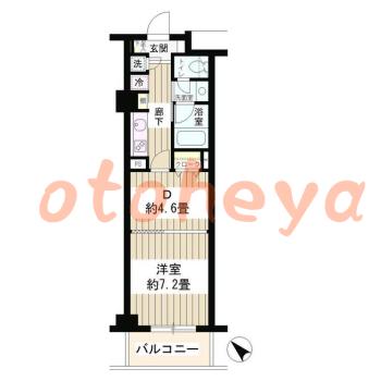 楽器ピアノ可相談 の 賃貸物件 1DK 11.2万円の図面１