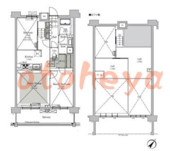 楽器ピアノ可相談 の 賃貸物件 2LDK 23.4万円の図面１