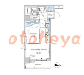 楽器ピアノ可相談 の 賃貸物件 1LDK 17.7万円の図面１