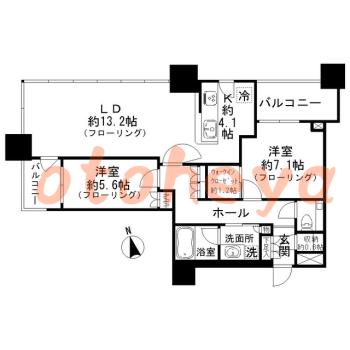 楽器ピアノ可相談 の 賃貸物件 2LDK 32.5万円の図面１
