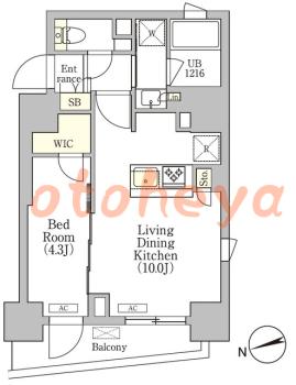 楽器ピアノ可相談 の 賃貸物件 1LDK 19.2万円の図面１