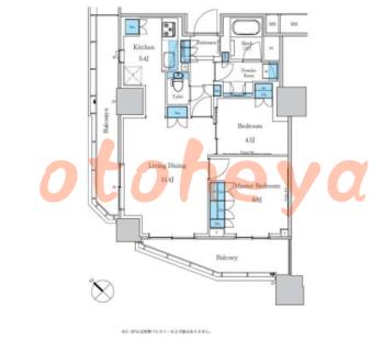 楽器ピアノ可相談 の 賃貸物件 2LDK 25.4万円の図面１