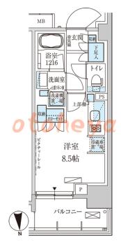楽器ピアノ可相談 の 賃貸物件 1R 12.4万円の図面１