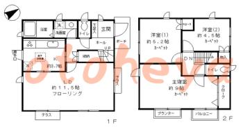 楽器ピアノ可相談 の 賃貸物件 3LDK 26万円の図面１