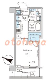 楽器ピアノ可相談 の 賃貸物件 1K 11.1万円の図面１