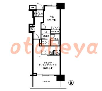 楽器ピアノ可相談 の 賃貸物件 1LDK 21.5万円の図面１
