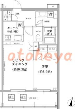 楽器ピアノ可相談 の 賃貸物件 1LDK 17万円の図面１