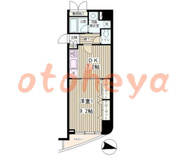 楽器ピアノ可相談 の 賃貸物件 1DK 11.6万円の図面１