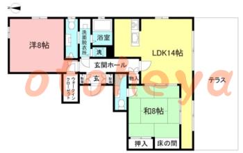 楽器ピアノ可相談 の 賃貸物件 2LDK 28万円の図面１