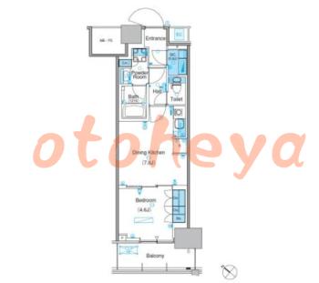 楽器ピアノ可相談 の 賃貸物件 1DK 16.2万円の図面１