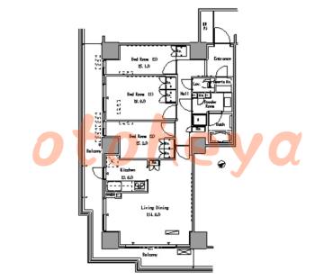 楽器ピアノ可相談 の 賃貸物件 3LDK 38.8万円の図面１