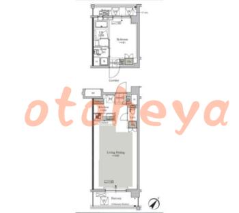 楽器ピアノ可相談 の 賃貸物件 1LDK 15.1万円の図面１