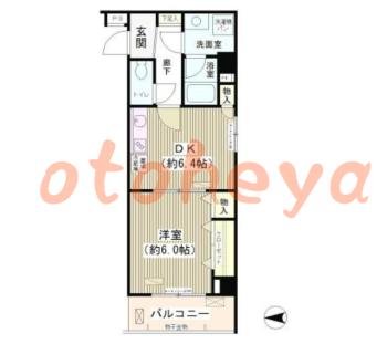 楽器ピアノ可相談 の 賃貸物件 1DK 12.8万円の図面１