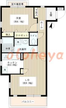楽器ピアノ可相談 の 賃貸物件 1LDK 16.3万円の図面１