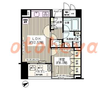 楽器ピアノ可相談 の 賃貸物件 1LDK 16.3万円の図面１