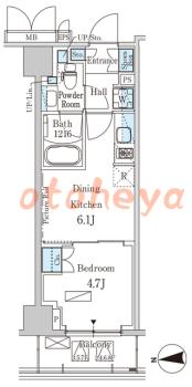 楽器ピアノ可相談 の 賃貸物件 1DK 12.9万円の図面１