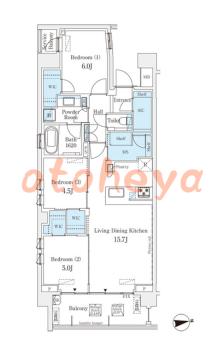 楽器ピアノ可相談 の 賃貸物件 3SLDK 31万円の図面１
